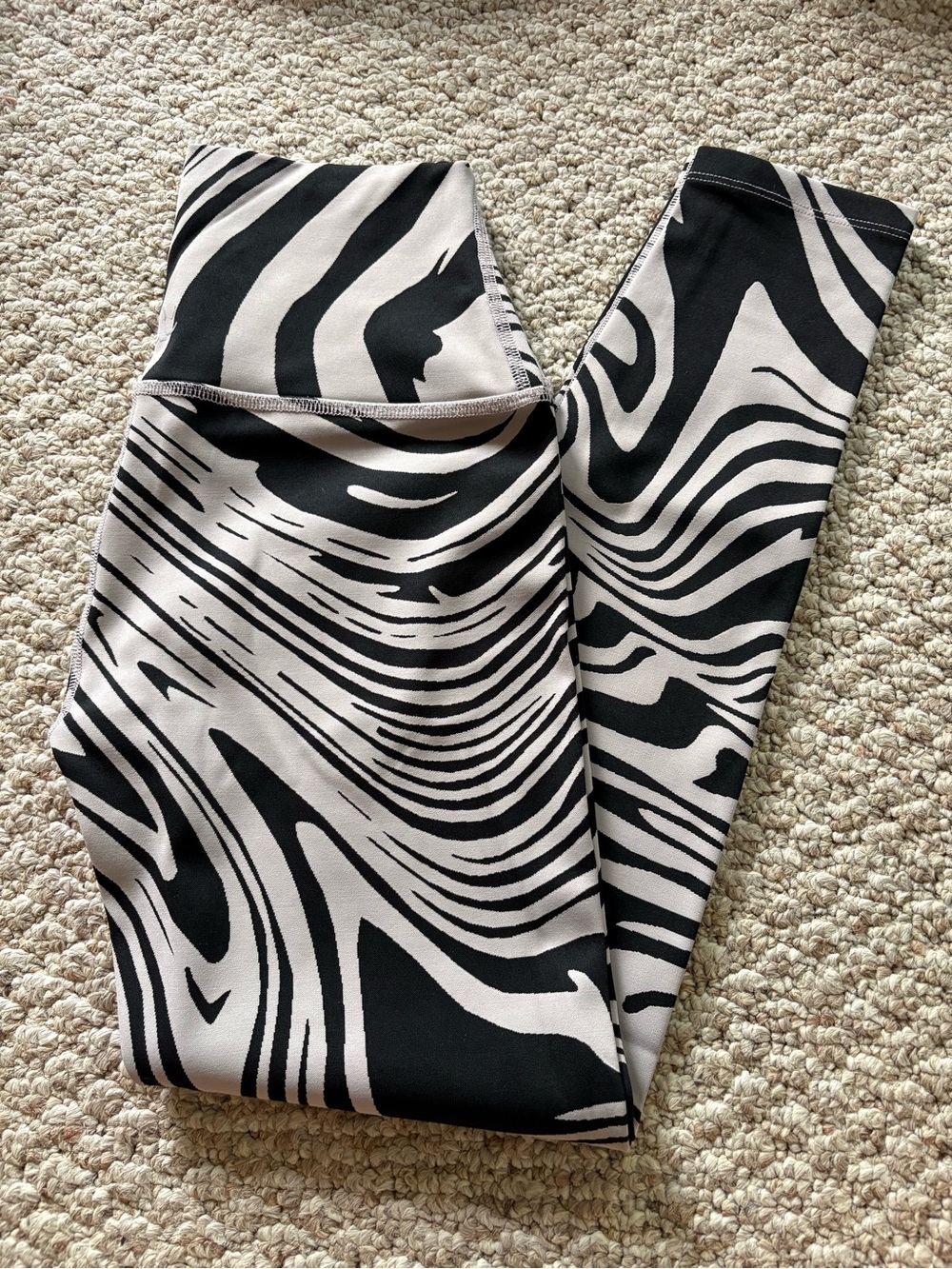 Beyond Yoga Black & White Zebra Print High-Waist Leggings